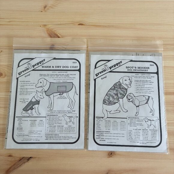 The Green Pepper: [553] Warm & Dry Dog Coat + [560] Dog Sweatshirt Patterns - Picture 2 of 3